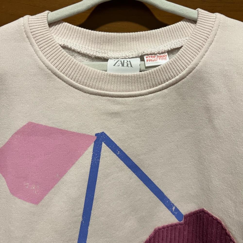 NWOT Zara Pink Cherry Sweatshirt - Picture 3 of 5